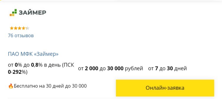 Займ на дебетовую карту