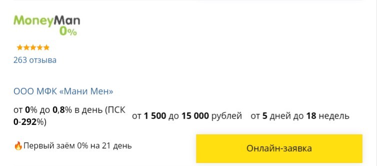 Займ на дебетовую карту