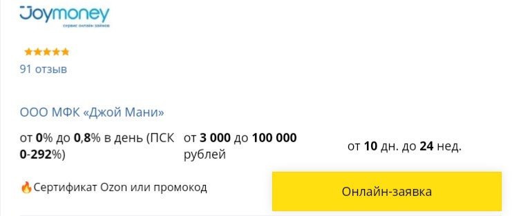 Займ на дебетовую карту